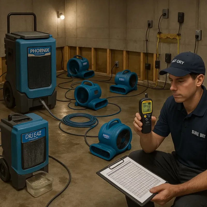 Structural Drying and Dehumidification process in Pittsburg, TX